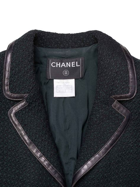 chanel tweed leather